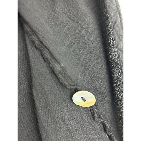 Oh My Gauze Florida Womens Size 1 Black Button Down Tunic Dress Boho Asymmetric - Picture 11 of 13